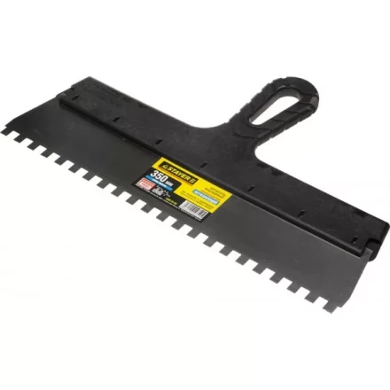 Шпатель STAYER &quot;PROFESSIONAL&quot; нержавеющий зубчатый с пластмассовой ручкой, 350мм, зуб 8х8мм 1009-35-08 купить в Ноябрьске