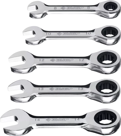 Наборы трещоточных комбинированных ключей укороченных серия ПРОФЕССИОНАЛ купить в Ноябрьске