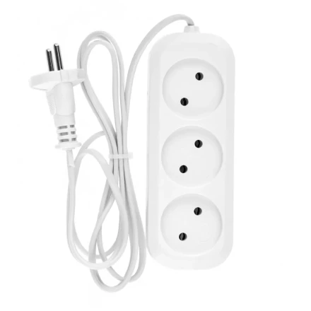 Удлинитель бытовой без заземления 2 м 3 розетки 6 A серия УХ6 Denzel 95925 купить в Ноябрьске