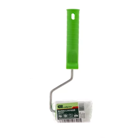 Валик &quot;Велюр&quot; с ручкой,  75 мм, ворс 5 мм, D 36 мм, D ручки 6 мм Россия Сибртех 80131 купить в Ноябрьске