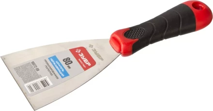 Шпатель ЗУБР &quot;МАСТЕР&quot;, профилированное нержавеющее полотно, 2к ручка, 80мм 10072-08 купить в Ноябрьске