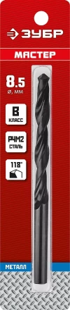 ЗУБР 8.5 х 117 мм, сталь Р4М2, класс В, сверло по металлу (29605-8.5) купить в Ноябрьске