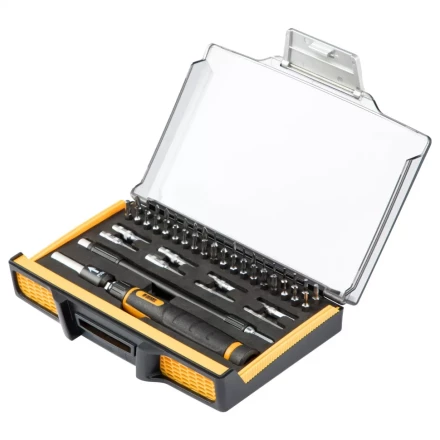 Отвертка с набором бит и торцевых головок для точных работ Denzel 7711599, гибкий привод, 48 шт, CrMo купить в Ноябрьске