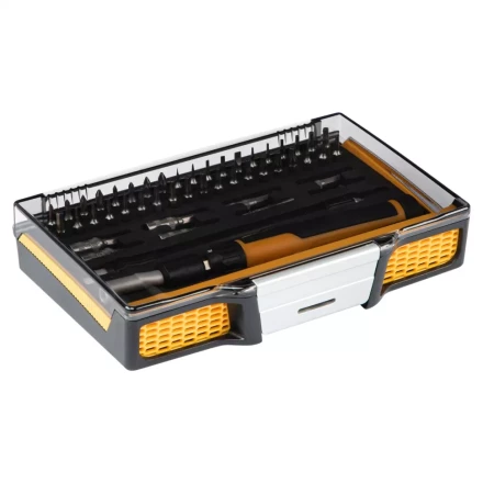 Отвертка с набором бит и торцевых головок для точных работ Denzel 7711599, гибкий привод, 48 шт, CrMo купить в Ноябрьске