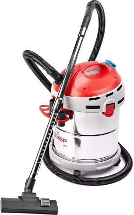 Пылесос ЗУБР сухая и влажная уборка, нержавеющая сталь, усиленное основание, розетка до 2000Вт, 30л, 1400Вт ЗППУ-1400-30 купить в Ноябрьске