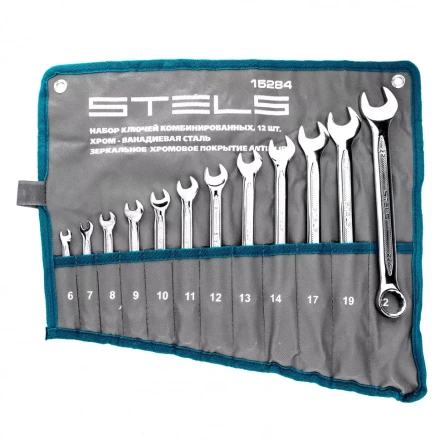 Набор ключей комбинированных 12 шт 6-22 мм, антислип Stels 15284 купить в Ноябрьске