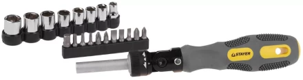 Набор STAYER Отвертки &quot;MAX-GRIP&quot;, Cr-V, реверсивно-рычажная, 20 предметов 2585-H20 G купить в Ноябрьске