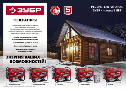 ЗУБР № 2 для генераторов мощностью свыше 4000 Вт, набор колес + рукоятка (НКР-2) купить в Ноябрьске