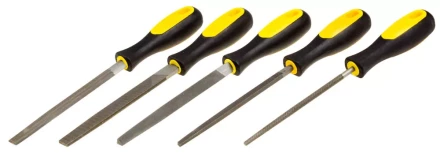 Набор STAYER &quot;PROFI&quot;: Напильники с двухкомпонентной рукояткой,плоский,полукруглый,трехгран,квадратный,круглый,№2,150мм 1681-15-H5_z01 купить в Ноябрьске