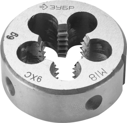 Плашка ЗУБР &quot;МАСТЕР&quot; круглая ручная для нарезания метрической резьбы, мелкий шаг, М18 x 2,0 4-28022-18-2.0 купить в Ноябрьске