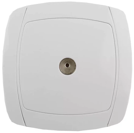 Розетка СВЕТОЗАР "CITY LIGHT" телевизионная одинарная в сборе, цвет белый SV-54215-W купить в Ноябрьске