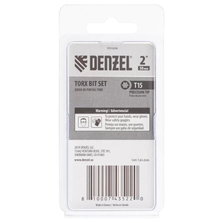 Бита T15x50, 5 шт. Denzel 7711319 купить в Ноябрьске