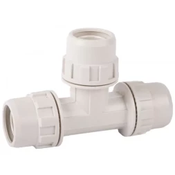 Тройник ЗУБР &quot;ШиреФит&quot; соединительный &quot;штуцер с гайкой - штуцер с гайкой - штуцер с гайкой&quot;, 26мм 51505-26