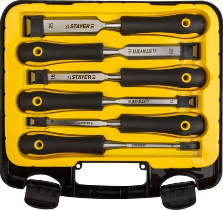 Набор cтамесок с двухкомпонентными ручками, 6/10/12/16/20/25мм, 6шт, STAYER Profi 18205-H6 купить в Ноябрьске