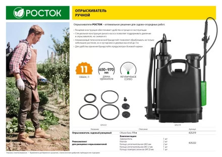 Ремкомплект для ранцевых опрыскивателей, РОСТОК 425222, для арт. 425216 и 425219 425222 купить в Ноябрьске