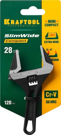 Ключ разводной компактный c тонкими губками KRAFTOOL SlimWide Compact 27266-15 купить в Ноябрьске