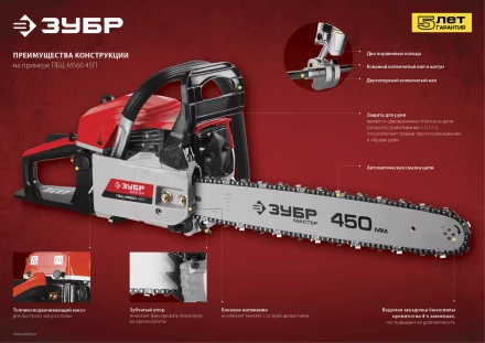 Бензиновая пила (бензопила) ПБЦ-М560 45П серия МАСТЕР купить в Ноябрьске