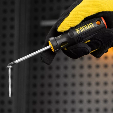 Отвертка, PH1х75 мм, S2, 3к рукоятка Denzel 121737 купить в Ноябрьске