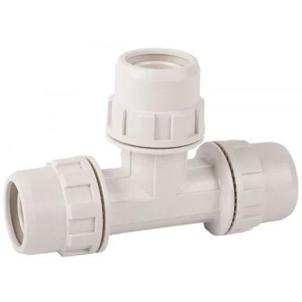 Тройник ЗУБР &quot;ШиреФит&quot; соединительный &quot;штуцер с гайкой - штуцер с гайкой - штуцер с гайкой&quot;, 32мм 51505-32 купить в Ноябрьске