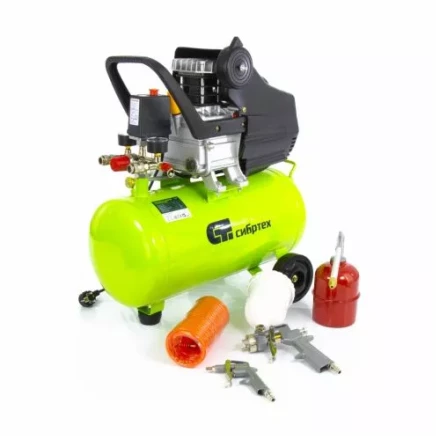 Компрессор масляный поршневой прямой привод с набором Сибртех КК-1500/24 ПЛЮС  58038 купить в Ноябрьске