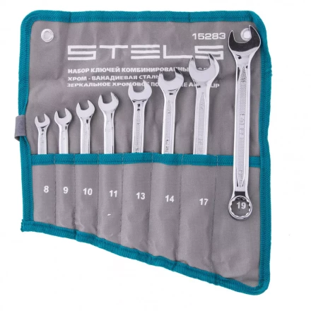 Набор ключей комбинированных 8 шт 8-19 мм,  антислип Stels 15283 купить в Ноябрьске