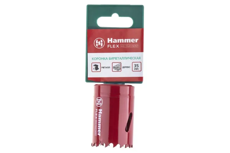 Коронка биметаллическая HAMMER Ф35х38мм 5/8" BiMETALL (224-007) купить в Ноябрьске
