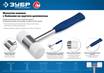 ЗУБР 40 мм, 380 г, молоток-киянка, Профессионал (2041-40) купить в Ноябрьске