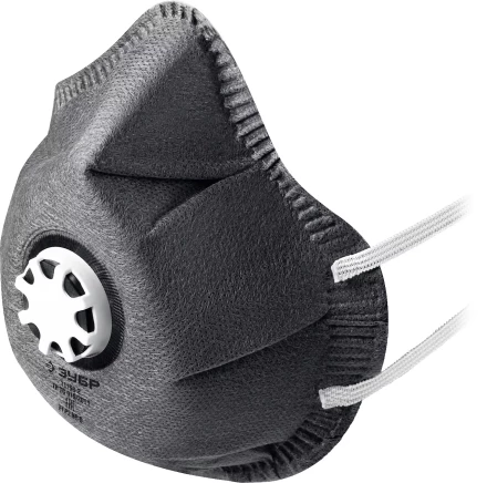 ЗУБР ФГ-95 коническая с угольным слоем, класс защиты FFP2, с клапаном выдоха, фильтрующая полумаска (11168-2) купить в Ноябрьске