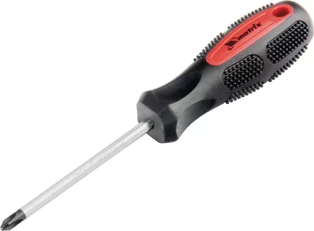 Отвертка Anti-Slip Ph1 х 100 мм CrV двухкомп. рукоятка MATRIX 12244 купить в Ноябрьске