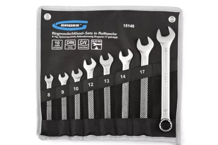 Набор ключей комбинированных 8-19 мм 8 шт CrV холодный штамп GROSS 15148 купить в Ноябрьске