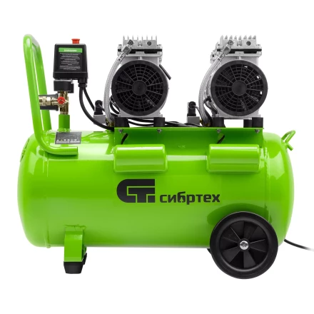 Компрессор безмаслянный малошумный Сибртех МБ 2000/50 58007, 2000 Вт, 50л, 300 л/мин купить в Ноябрьске
