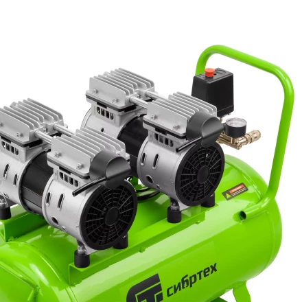 Компрессор безмаслянный малошумный Сибртех МБ 2000/50 58007, 2000 Вт, 50л, 300 л/мин купить в Ноябрьске