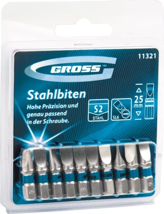 Набор бит РН1х25, сталь S2, 10шт GROSS 11329 купить в Ноябрьске