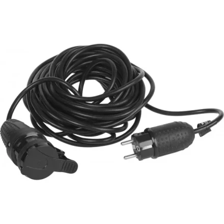 Удлинитель ЗУБР электрический, ПВС 3х1кв мм, черный, 1 гнездо, IP44, макс мощн 2200Вт, 20м 55016-20 купить в Ноябрьске