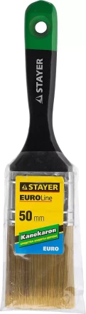 STAYER “KANEKARON-EURO”. Кисть плоская, искусственная щетина, деревянная ручка, 50мм 0106-050 купить в Ноябрьске
