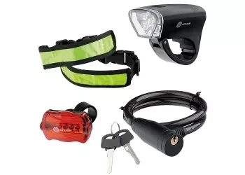 Велосипедный набор передний и задний фонари Led светоотражатель и тросовый замок Stern 90561 купить в Ноябрьске