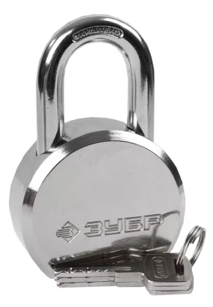 Замок ЗУБР &quot;ЭКСПЕРТ&quot; навесной, стальной корпус, закаленная дужка, 65мм 37271-65 купить в Ноябрьске