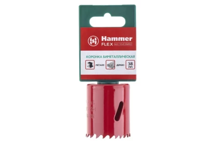Коронка биметаллическая HAMMER Ф38х38мм 5/8&quot; BiMETALL (224-008) купить в Ноябрьске