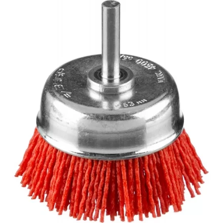 ЗУБР &quot;ПРОФЕССИОНАЛ&quot;. Щетка чашечная для дрели, нейлоновая проволока с абразивным покрытием, 63мм 35165-063_z02 купить в Ноябрьске