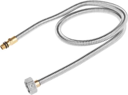 Подводка ЗУБР &quot;ЭКСПЕРТ&quot; сильфонная из нержавеющей стали, для смесителя, укороченная, г/ш (гайка-штуцер), 1/2&quot;, 0,8м 51012-080 купить в Ноябрьске