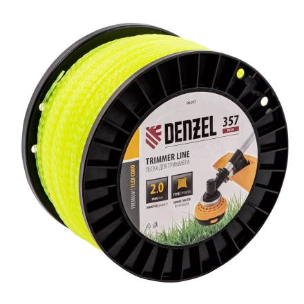 Леска для триммера витой квадрат, 2,0мм х 357м, на DIN катушке FLEX CORD// Denzel 96297 купить в Ноябрьске