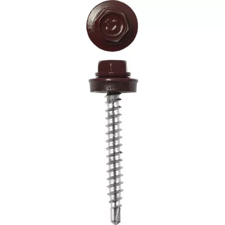 Саморезы ЗУБР окраш., RAL 8028 земел.-коричн., для крепл. кров. матер. к металл. констр., 5.5x19мм, 500шт 4-300315-55-019-8028 купить в Ноябрьске