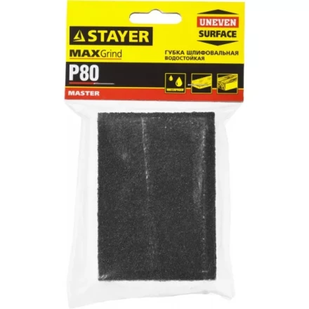Губка шлифовальная STAYER &quot;MASTER&quot; четырехсторонняя, зерно - оксид алюминия, Р80; 100 x 68 x 26 мм. 3560-2_z01 купить в Ноябрьске
