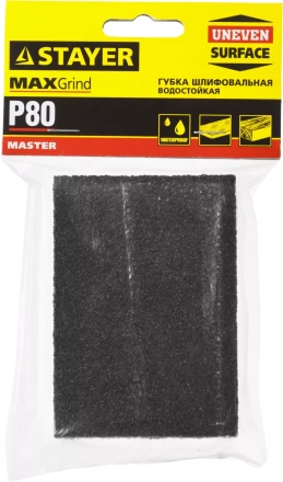 Губка шлифовальная STAYER &quot;MASTER&quot; четырехсторонняя, зерно - оксид алюминия, Р80; 100 x 68 x 26 мм. 3560-2_z01 купить в Ноябрьске
