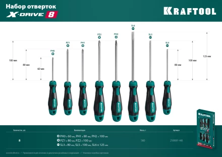 Наборы отверток 250081-H8 купить в Ноябрьске