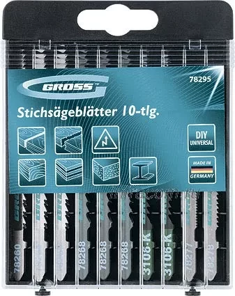 Набор полотен для электролобзика универсальный 10шт DIY пластиковый кейс GROSS 78295 купить в Ноябрьске