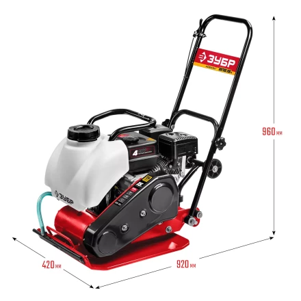 ЗУБР 15 кН, 80 кг, бензиновая виброплита (ВПБ-15 А) купить в Ноябрьске