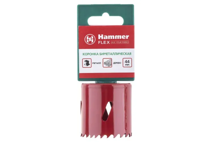 Коронка биметаллическая HAMMER Ф44х38мм 5/8" BiMETALL (224-009) купить в Ноябрьске