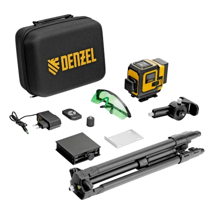 Лазерный уровень мультипризменный DLV-360-3T, 30 м, зеленый луч, Li-Ion 2,4 Aч, штатив // Denzel 350805 купить в Ноябрьске