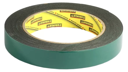 Двухсторонняя клейкая лента на вспененной основе, STAYER Professional 12233-19-05, черная, 19мм х 5м 12233-19-05 купить в Ноябрьске